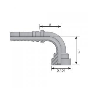 Interlock SUPERCAT sērijas atloks un 90° leņķis. (KF90S)